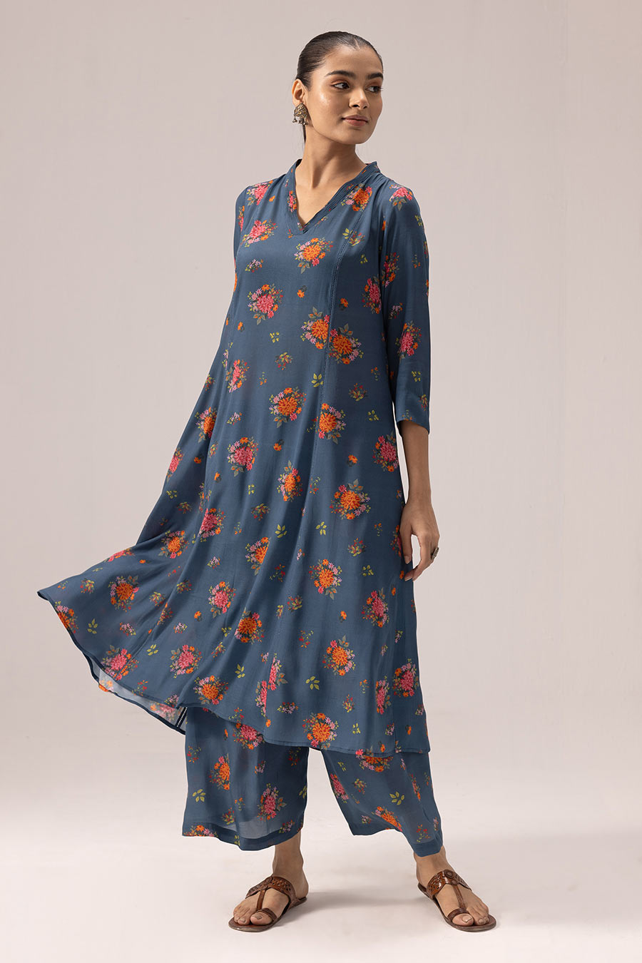 Blue Thea Printed Kurta & Pant Set