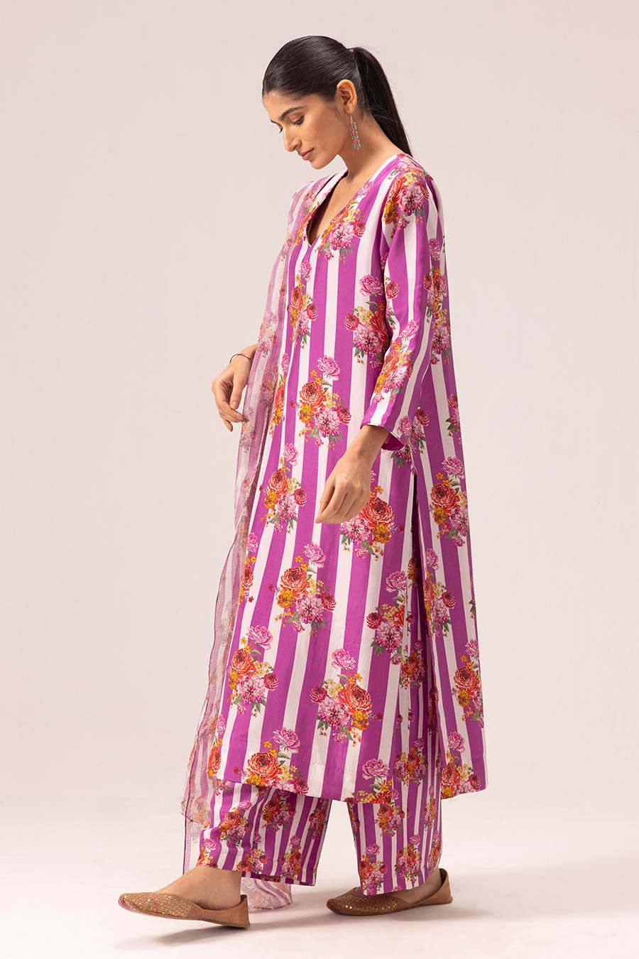 Pink Amelia Printed Kurta Set