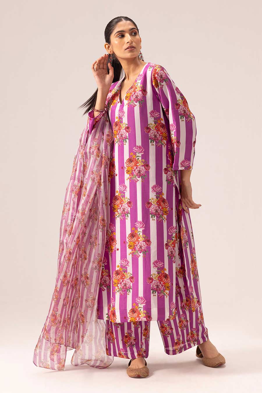 Pink Amelia Printed Kurta Set