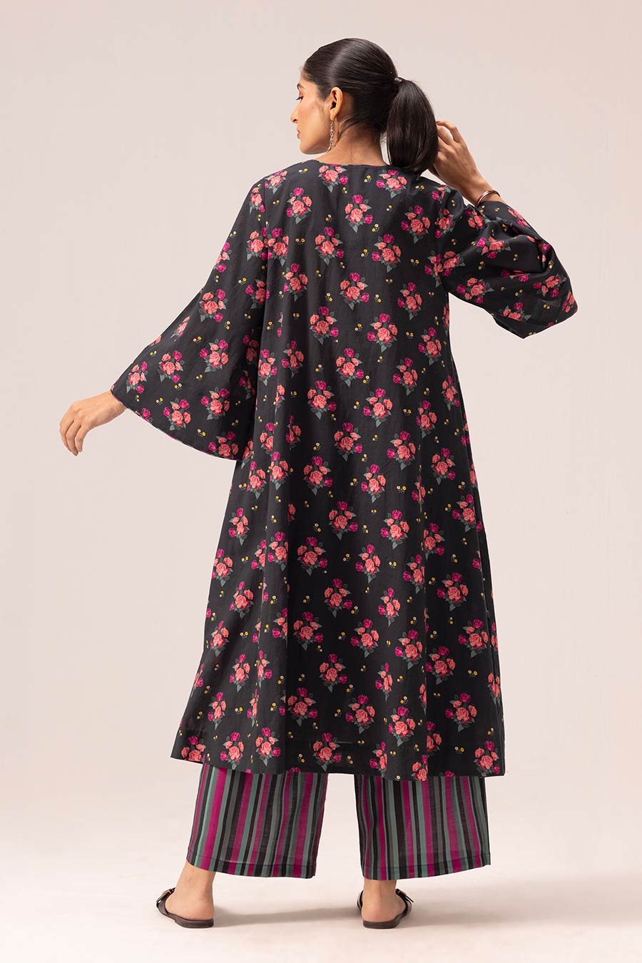 Black Hazel Phiran Printed Kurta & Pant Set