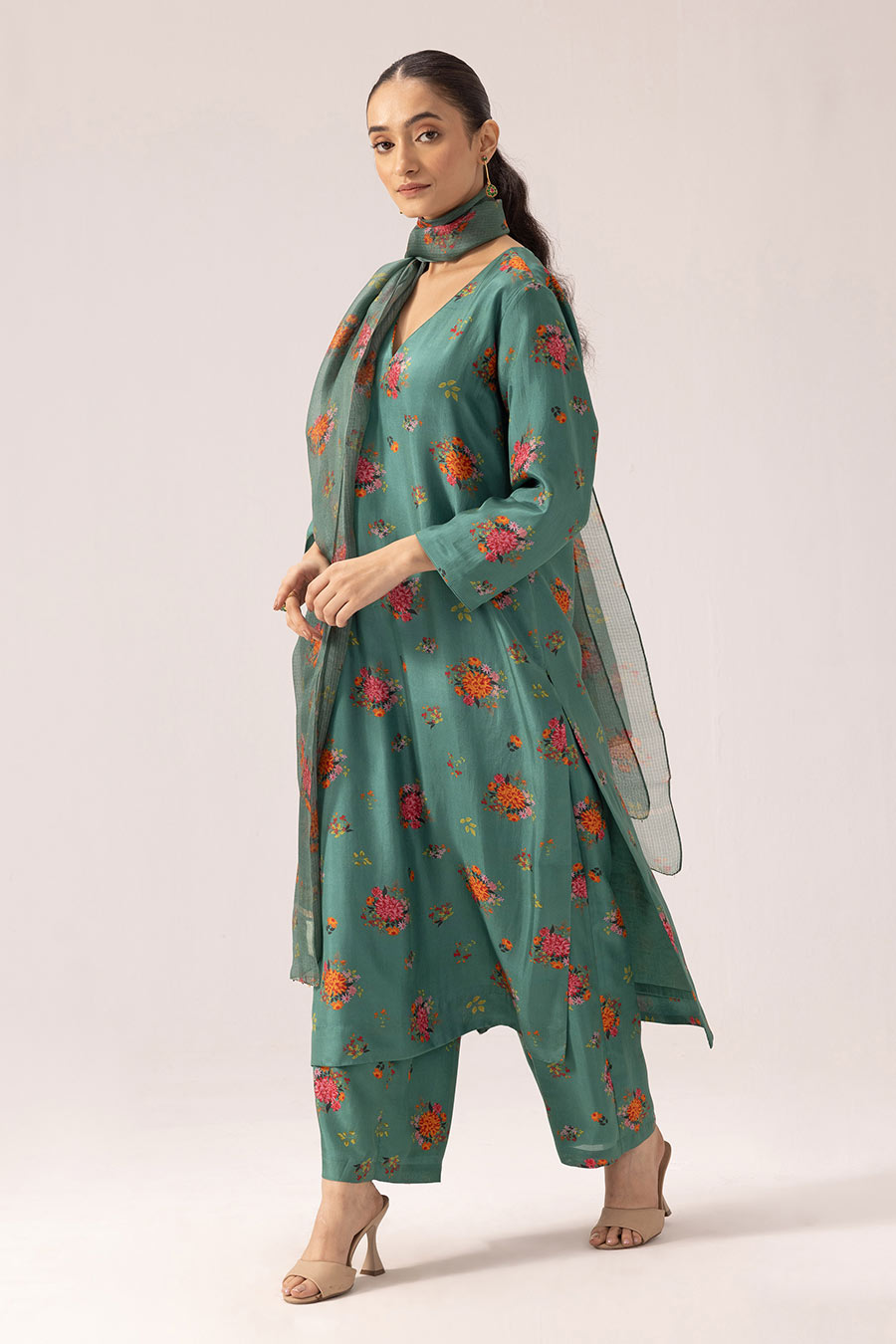 Green Amelia Printed Kurta Set