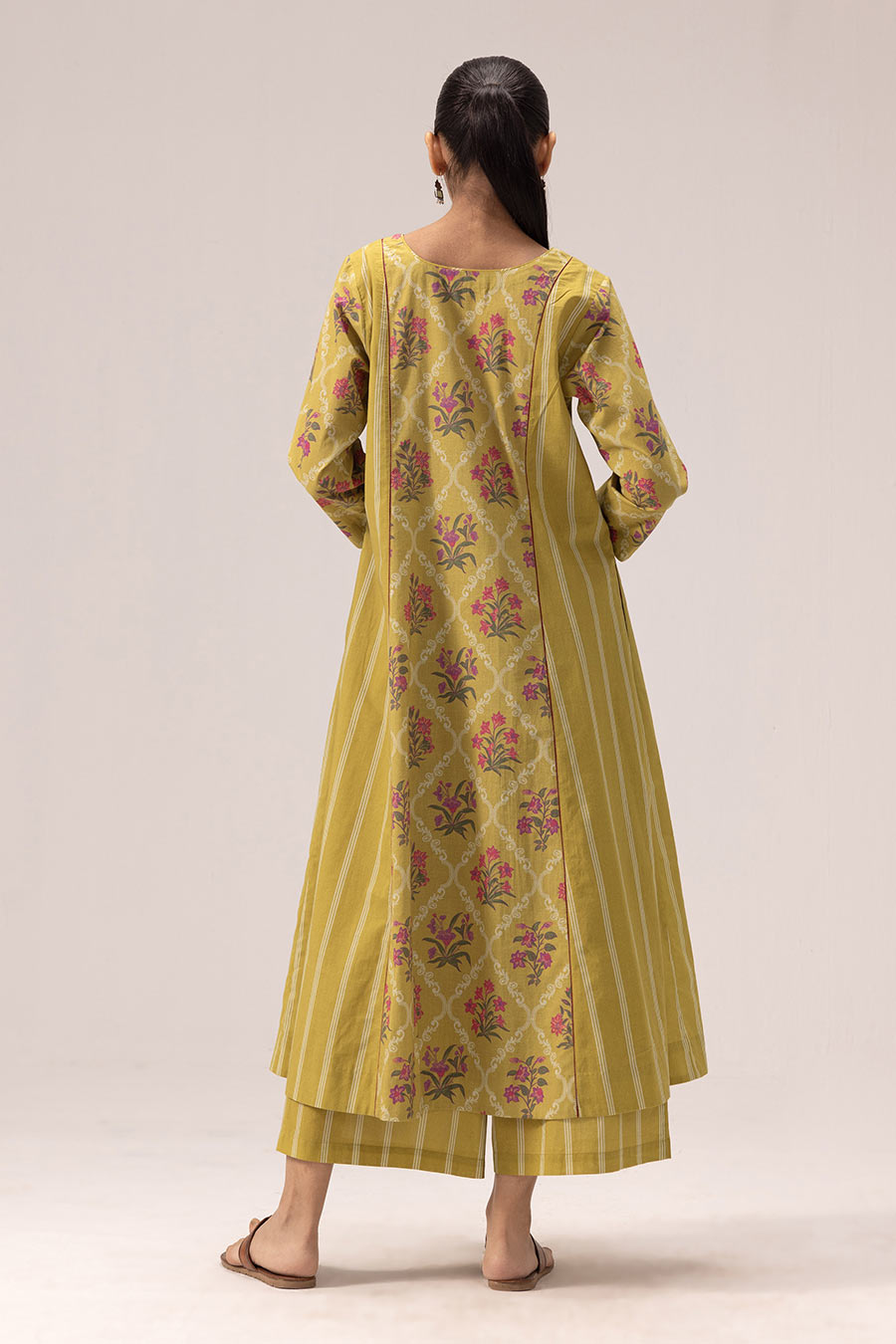 Olive Green Sana Printed Kurta & Pant Set