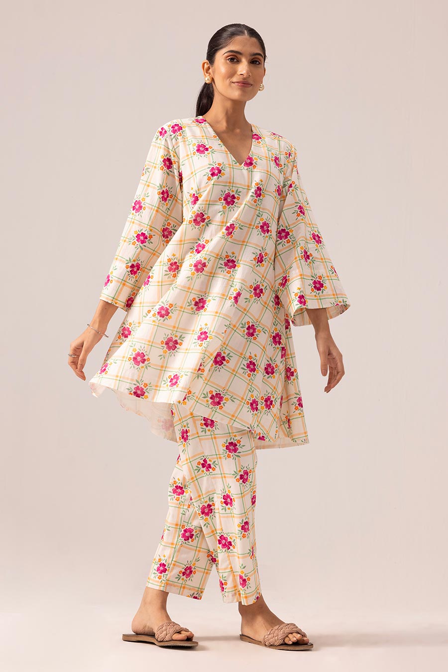Off-White Nova Printed Kurta & Pant Set
