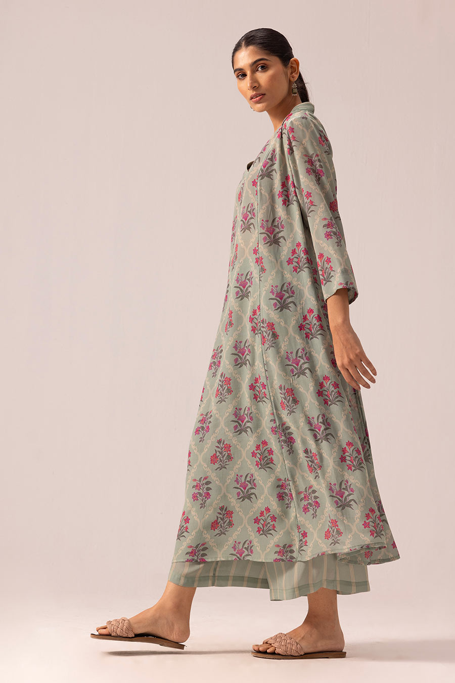 Sage Green Thea Printed Kurta & Pant Set
