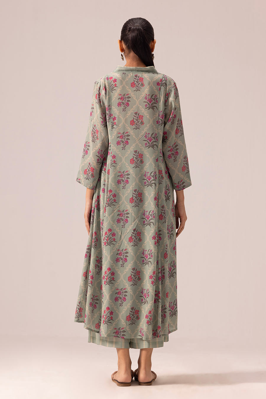 Sage Green Thea Printed Kurta & Pant Set