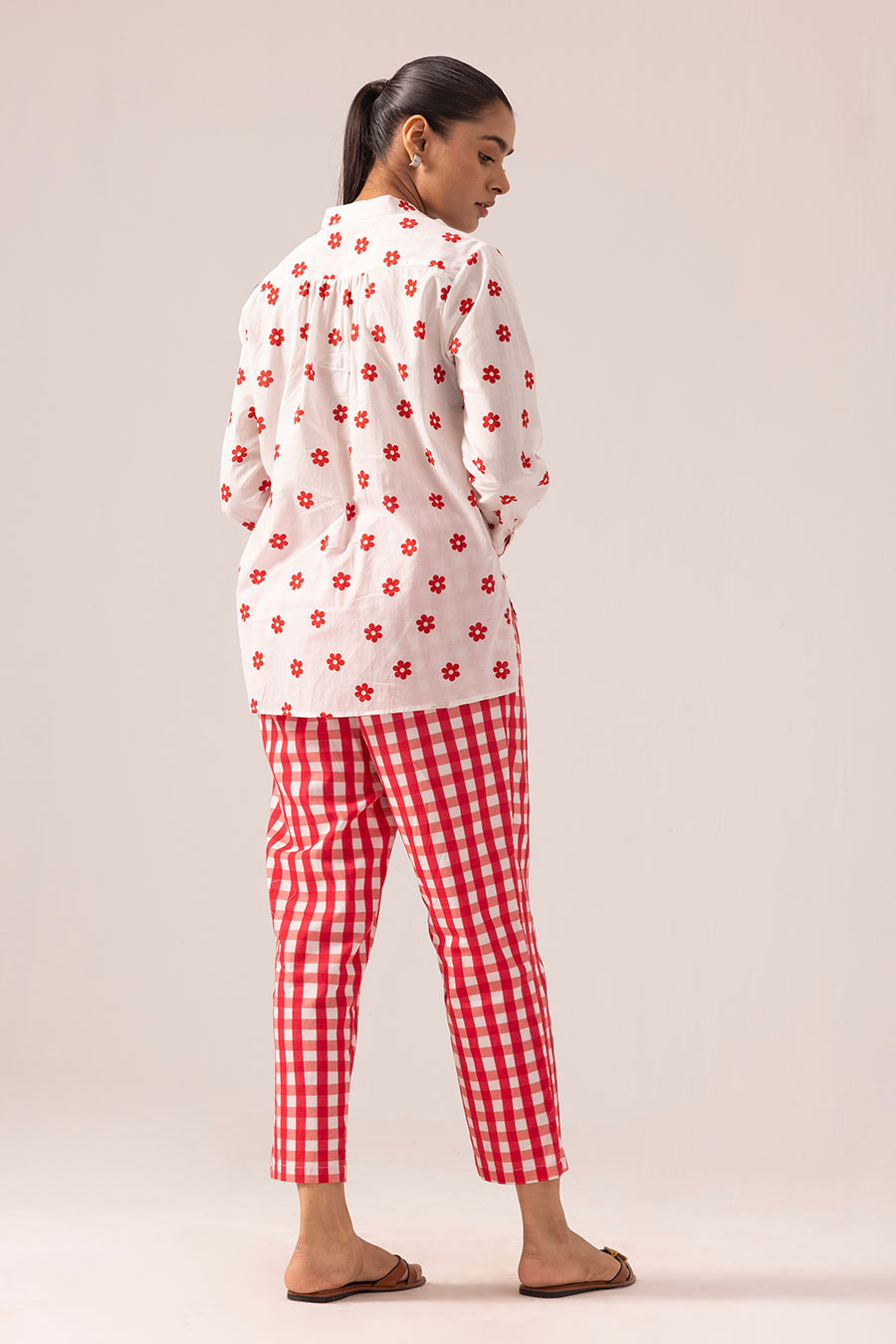 Red Aparna Printed Top & Pant Co-Ord Set