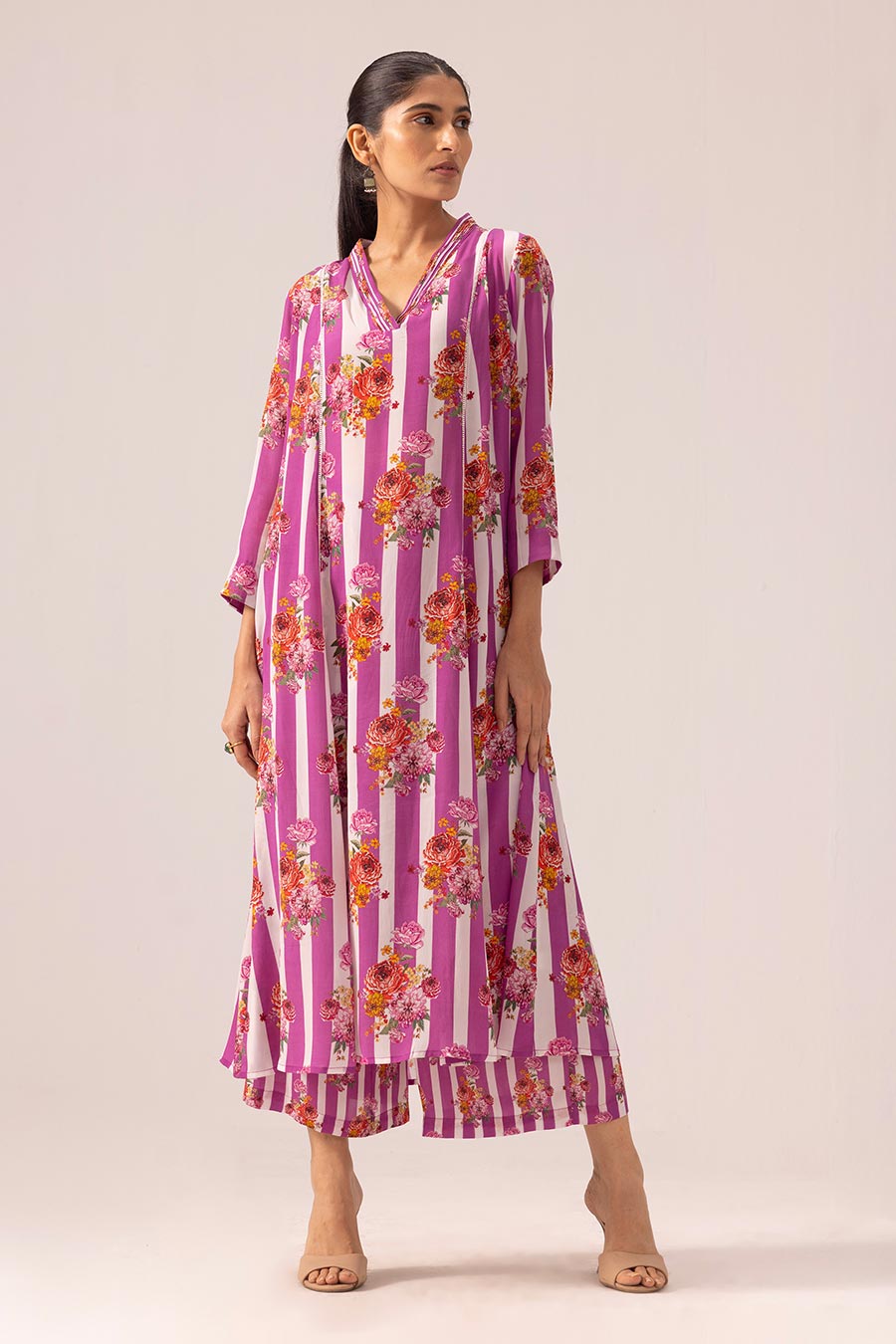 Pink Thea Printed Kurta & Pant Set