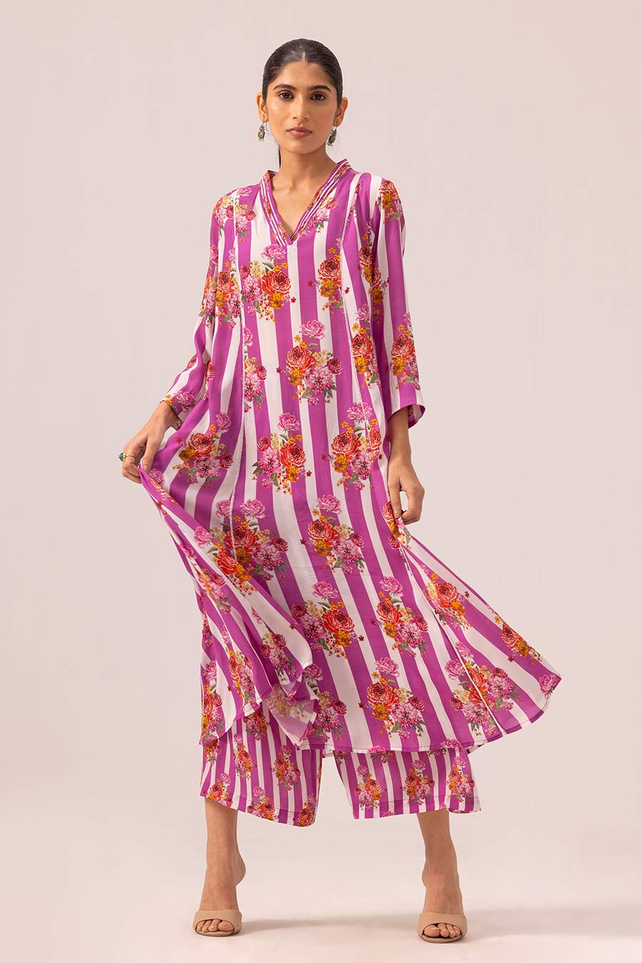 Pink Thea Printed Kurta & Pant Set