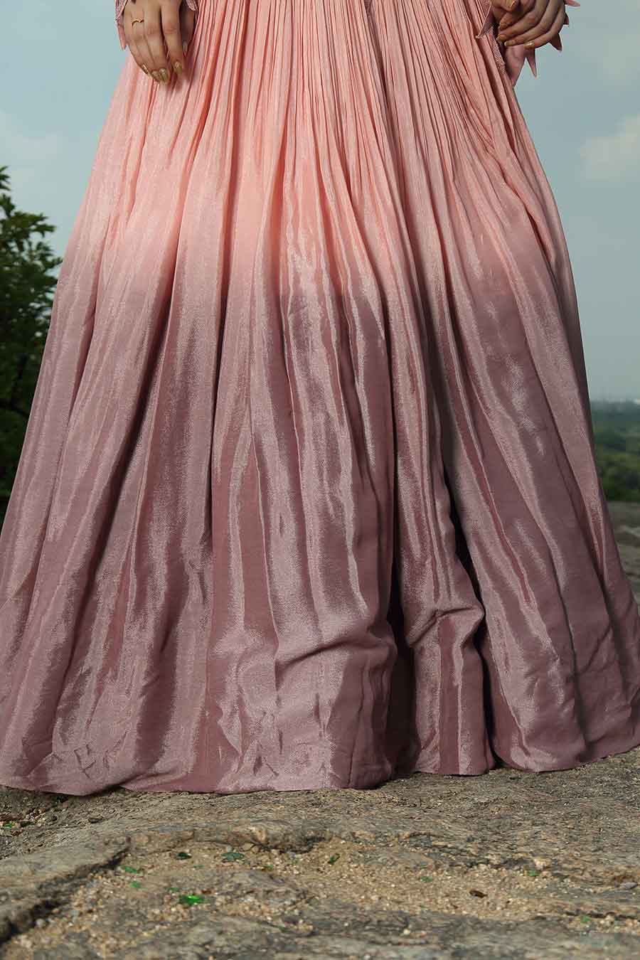Onion Pink Embroidered Gown