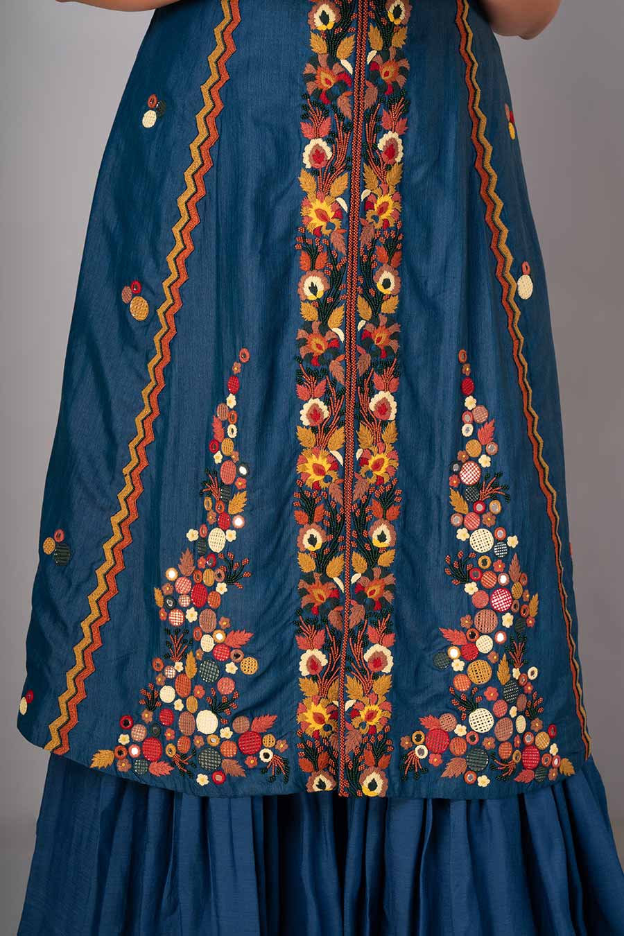 Blue Embroidered Gharara Set