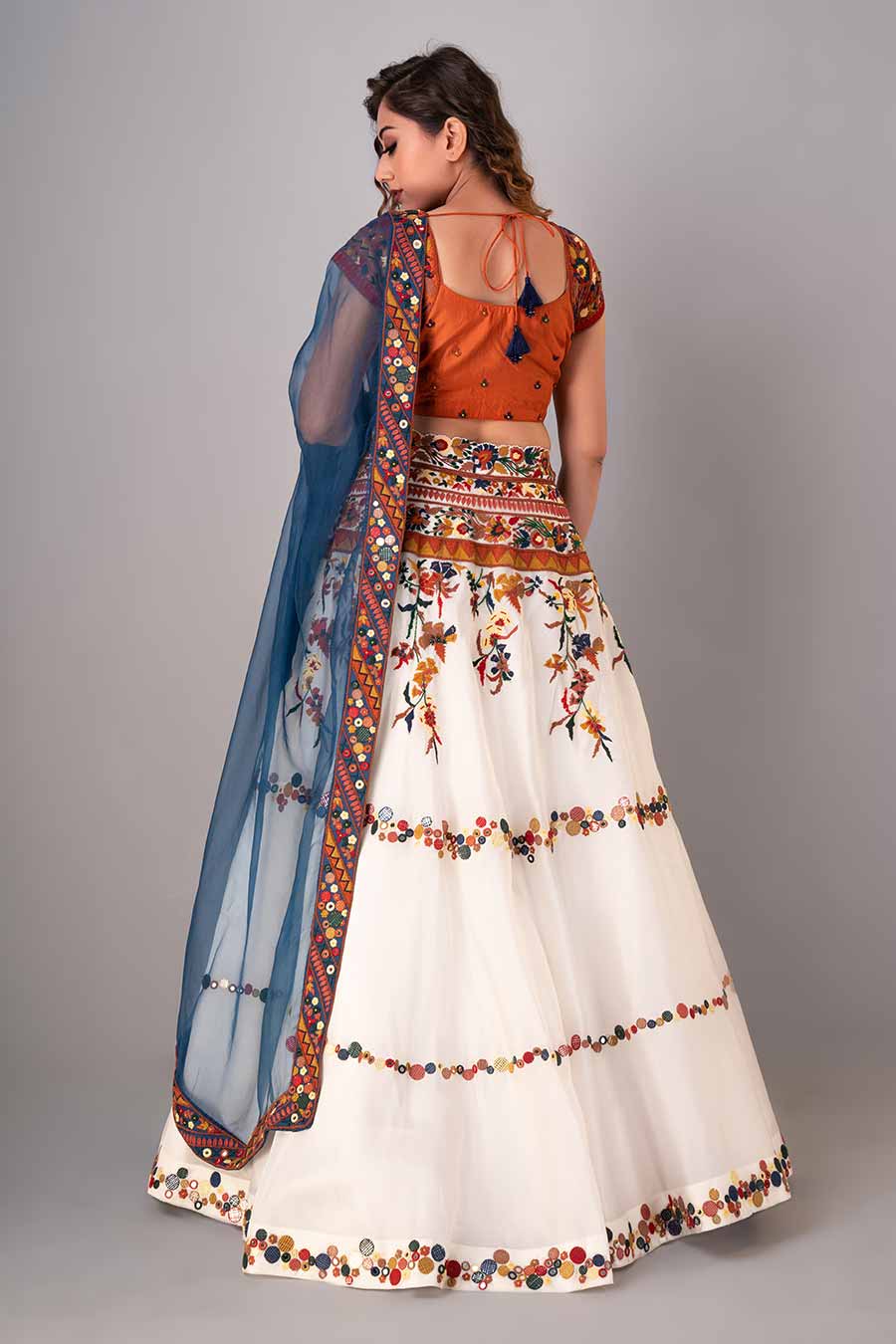 Multicolour Embroidered Lehenga Set