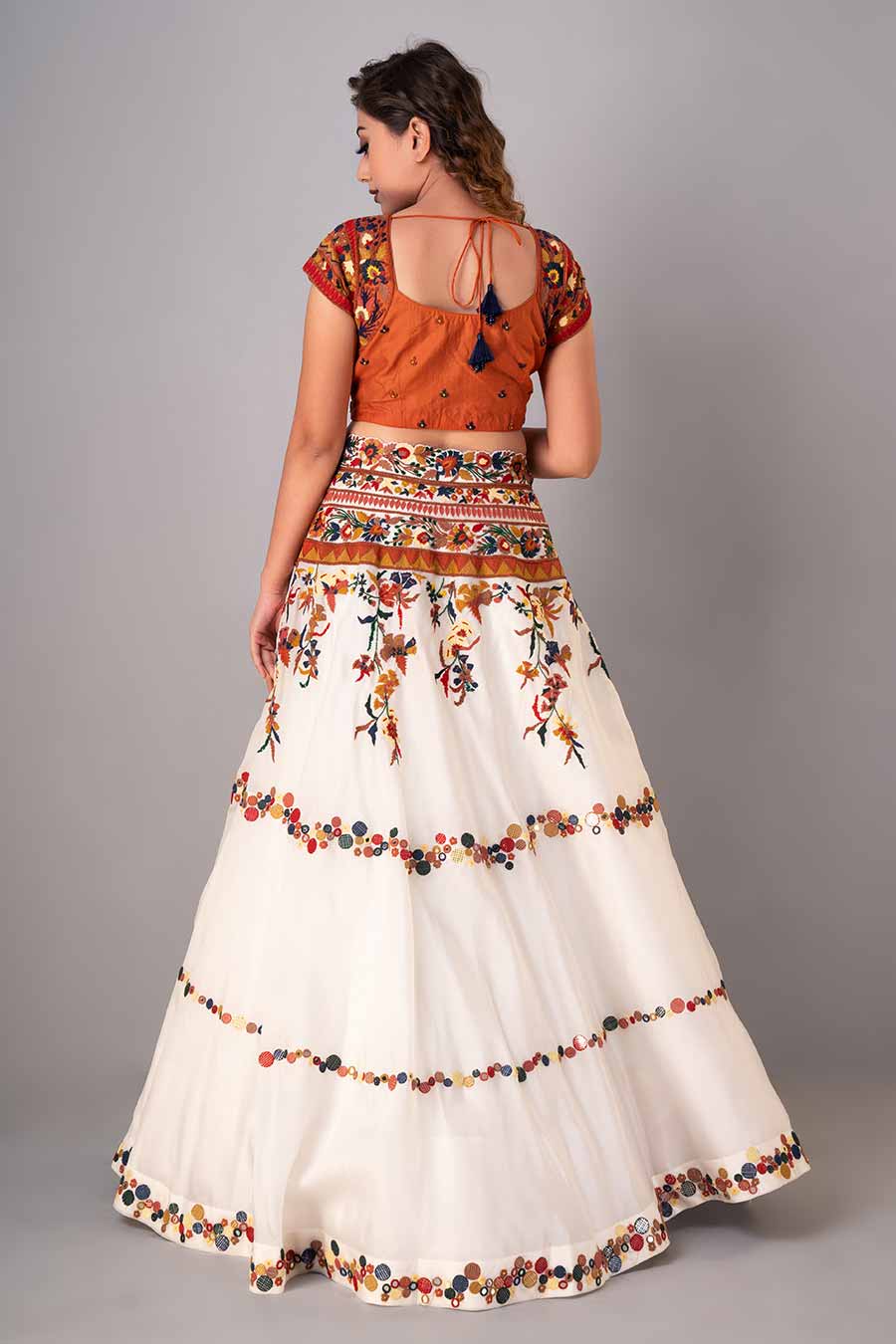 Multicolour Embroidered Lehenga Set