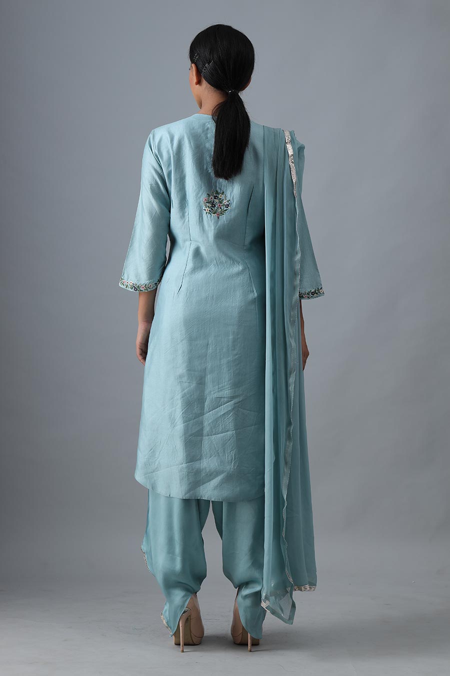 Light Blue Embroidered Kurta Set