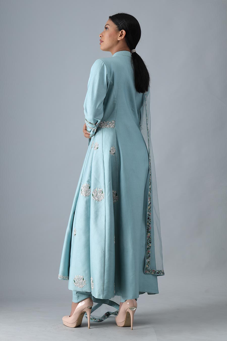 Light Blue Embroidered Kurta Set