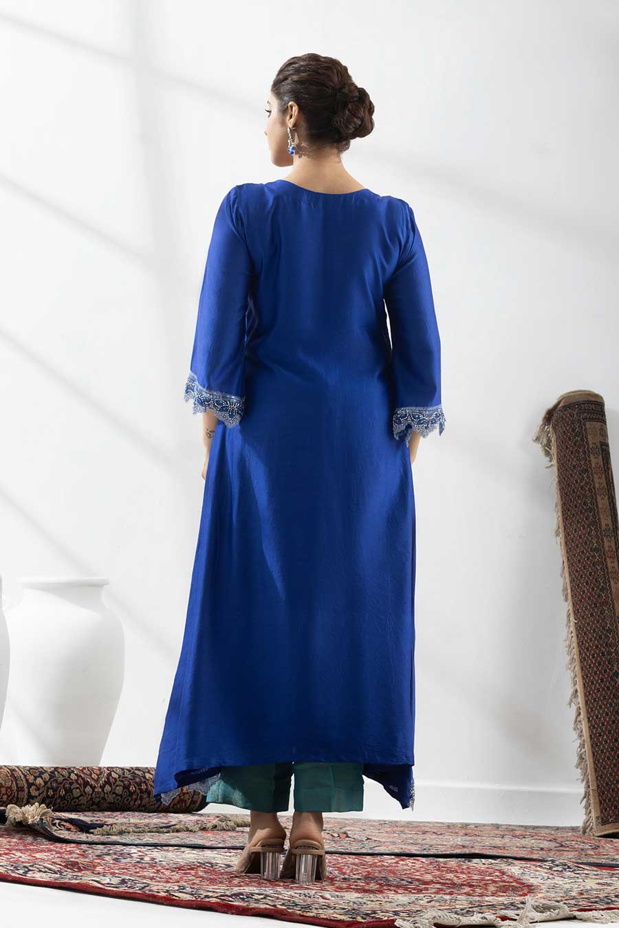 Sharvani Royal Blue Embroidered Kurta Set