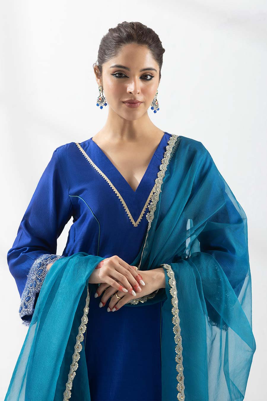 Sharvani Royal Blue Embroidered Kurta Set