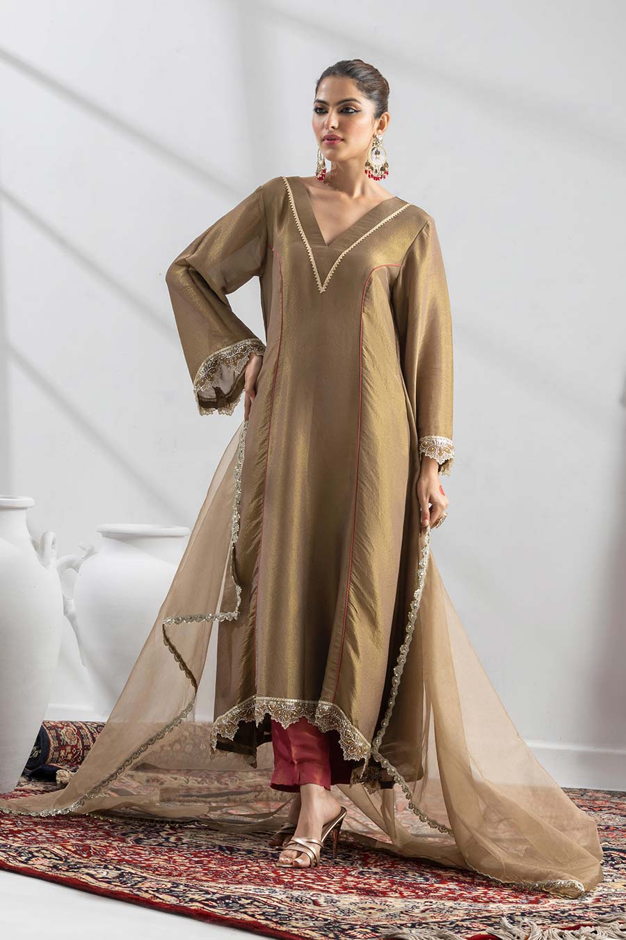 Prakriti Brown Embroidered Kurta Set
