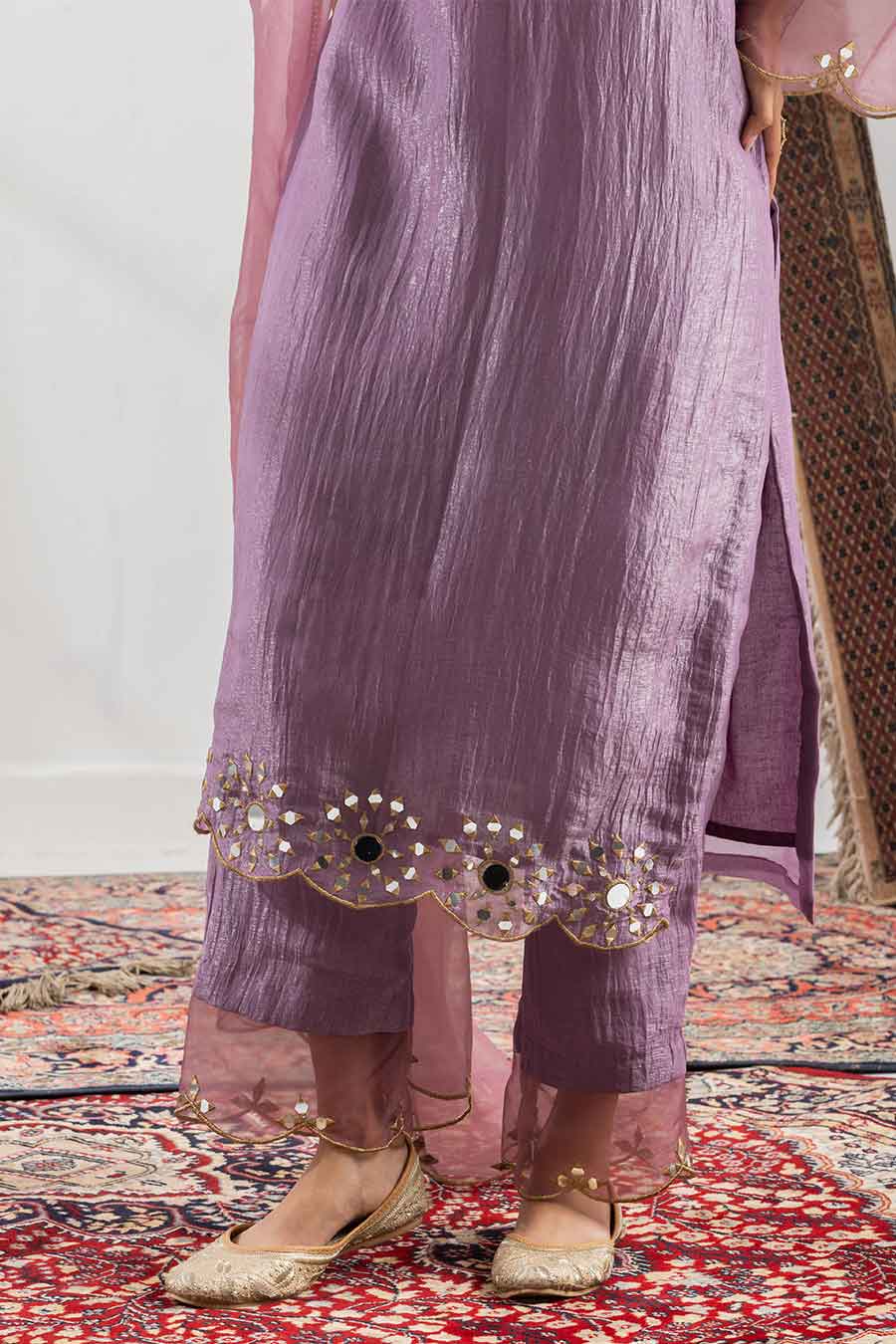 Roshni Purple Embellished Kurta Set