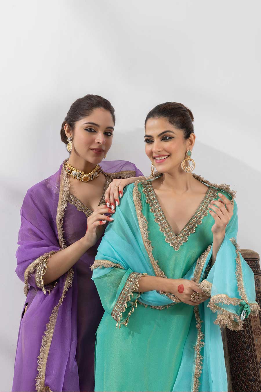Indrani Green Embellished Kurta Set