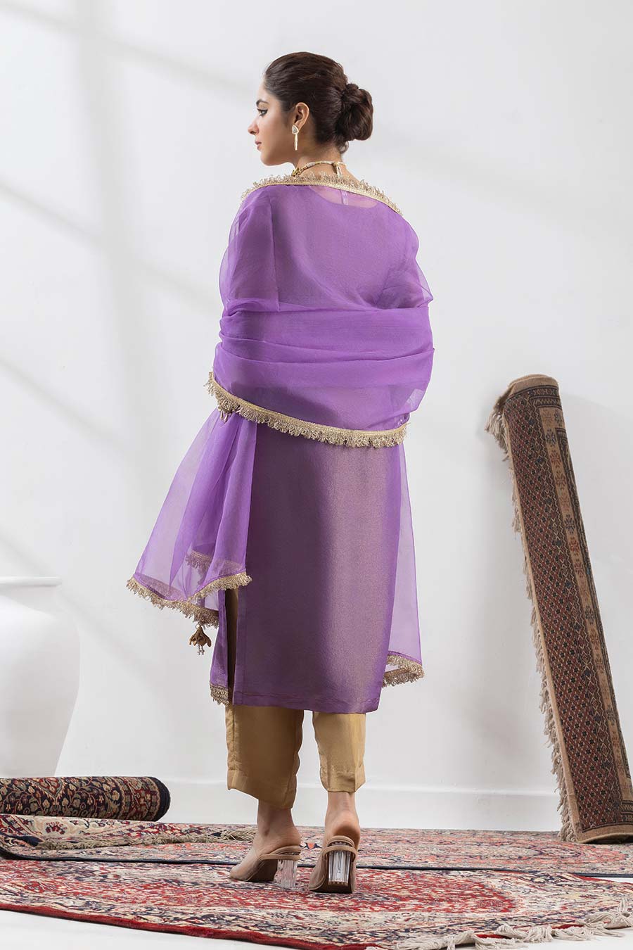 Lavanya Purple Embellished Kurta Set