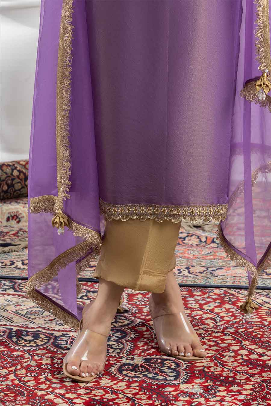 Lavanya Purple Embellished Kurta Set