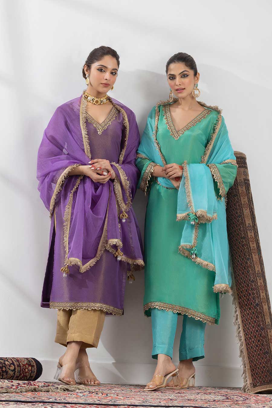 Lavanya Purple Embellished Kurta Set