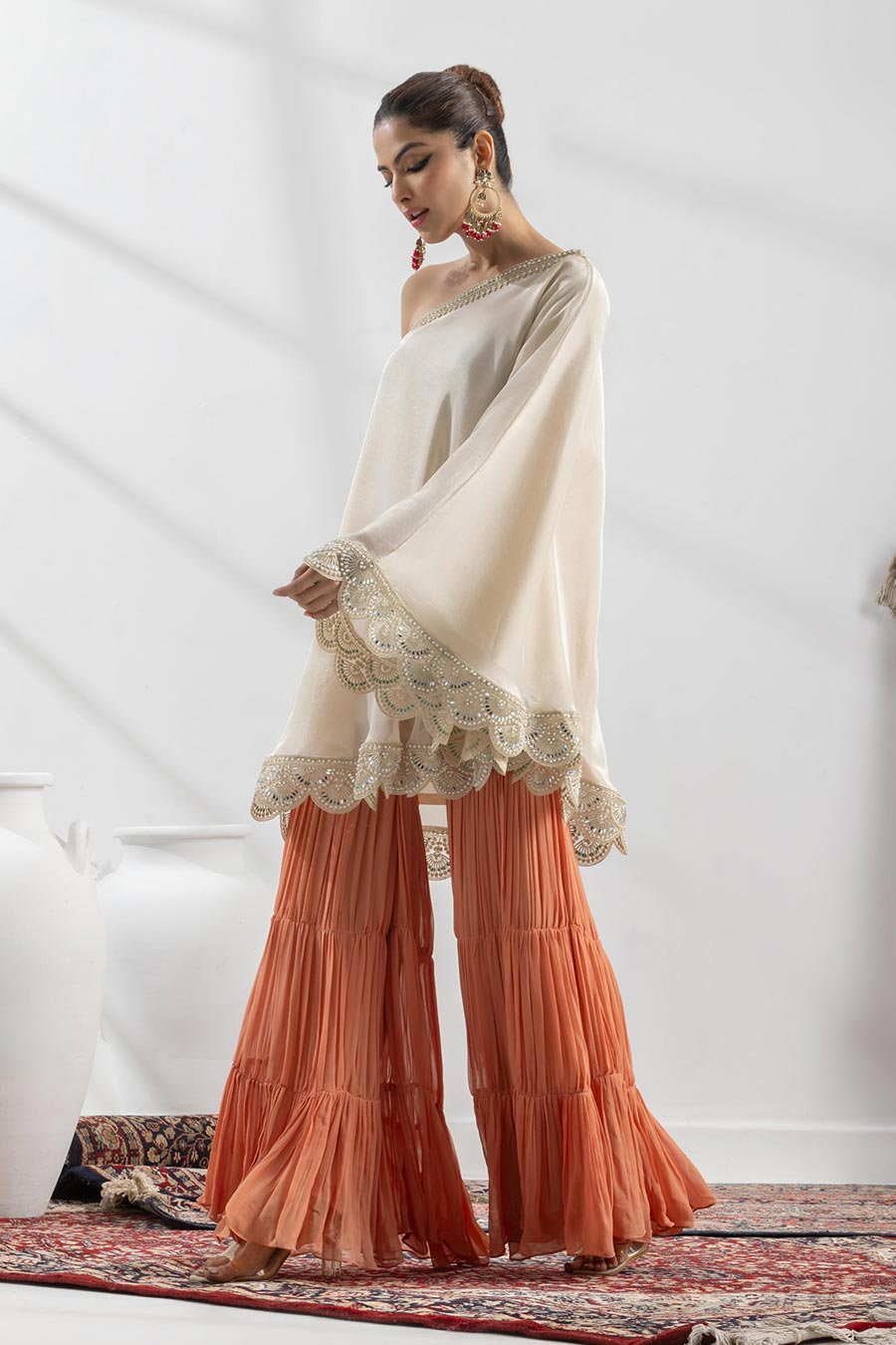 Mihira Off-Shoulder Embellished Gharara Set