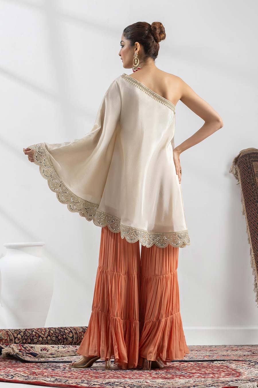 Mihira Off-Shoulder Embellished Gharara Set