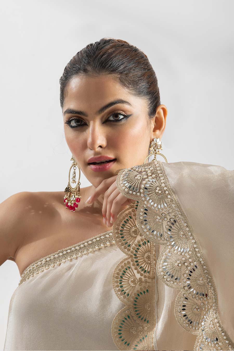 Mihira Off-Shoulder Embellished Gharara Set