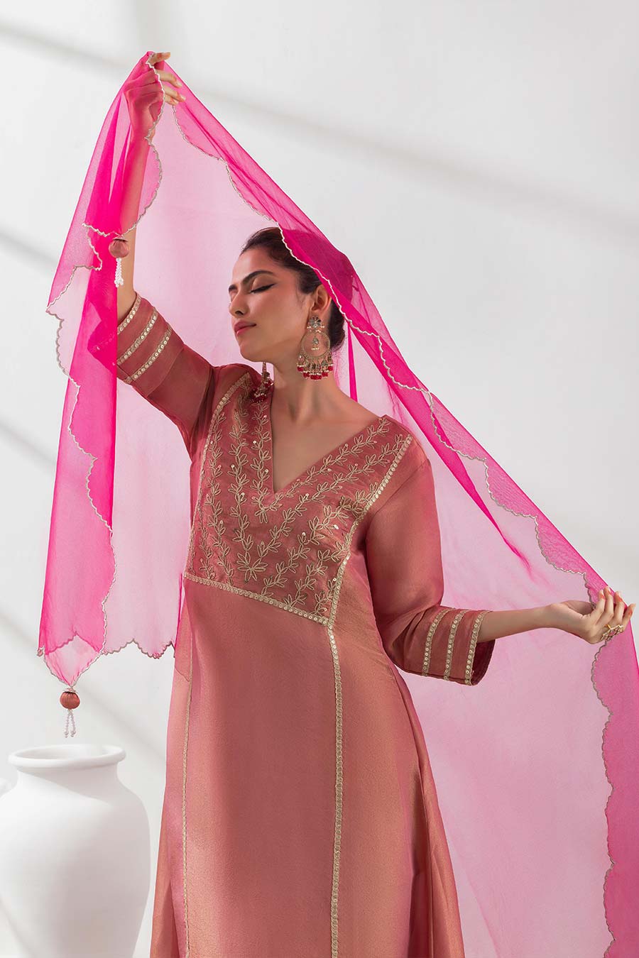 Adrika Pink Embellished Kurta Set