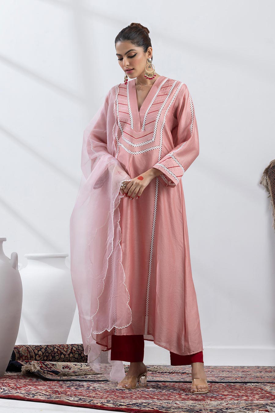 Rinaya Pink Embellished Kurta Set