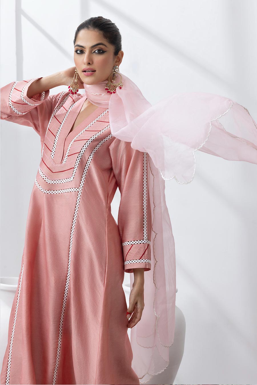 Rinaya Pink Embellished Kurta Set