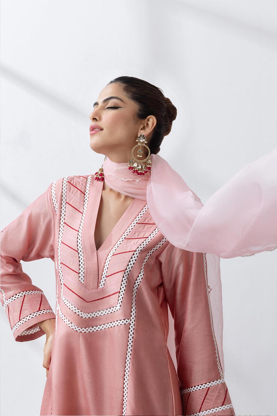 Rinaya Pink Embellished Kurta Set