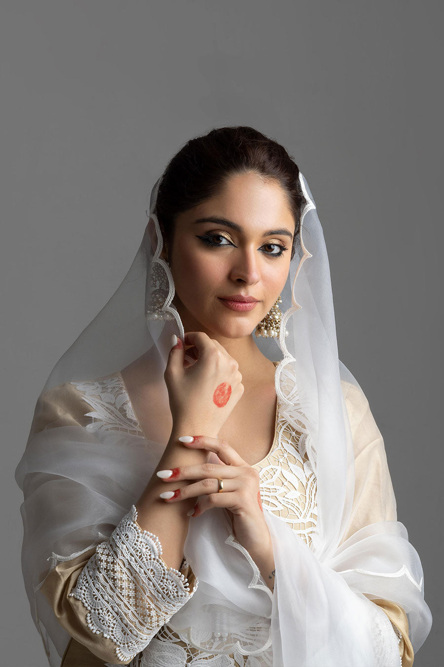 Krishvi Beige Embroidered Kurta Set