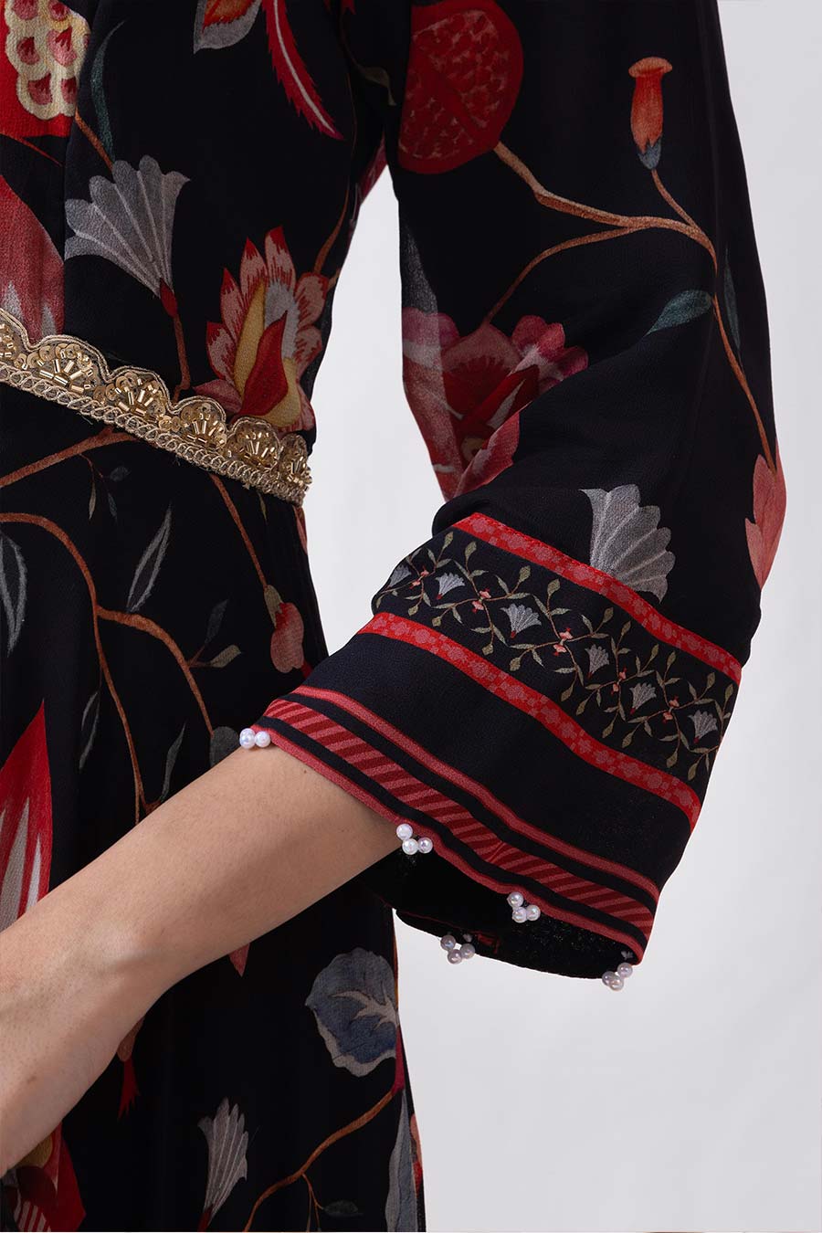 Bahar Black Printed Anarkali Set