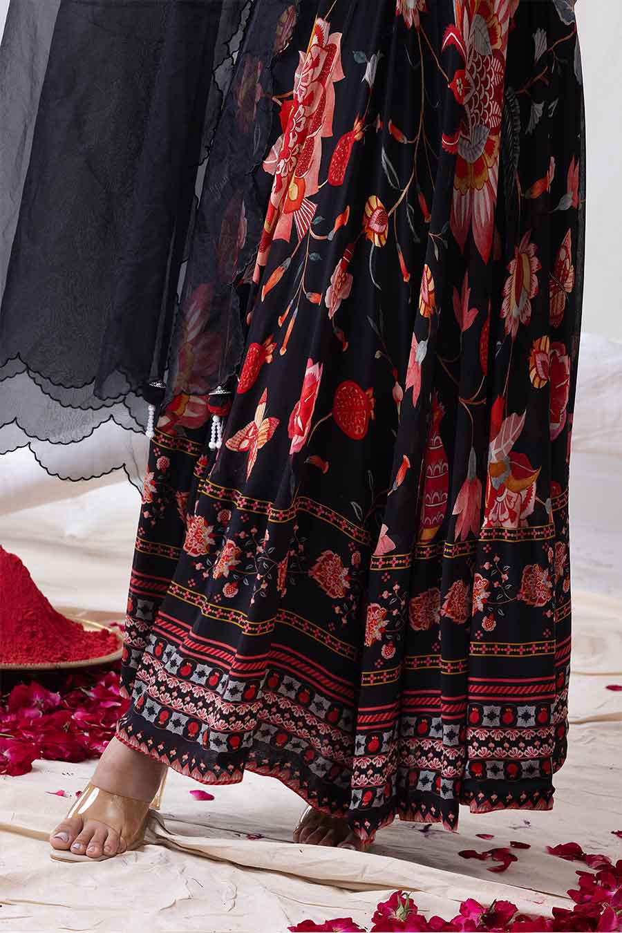 Bahar Black Printed Anarkali Set
