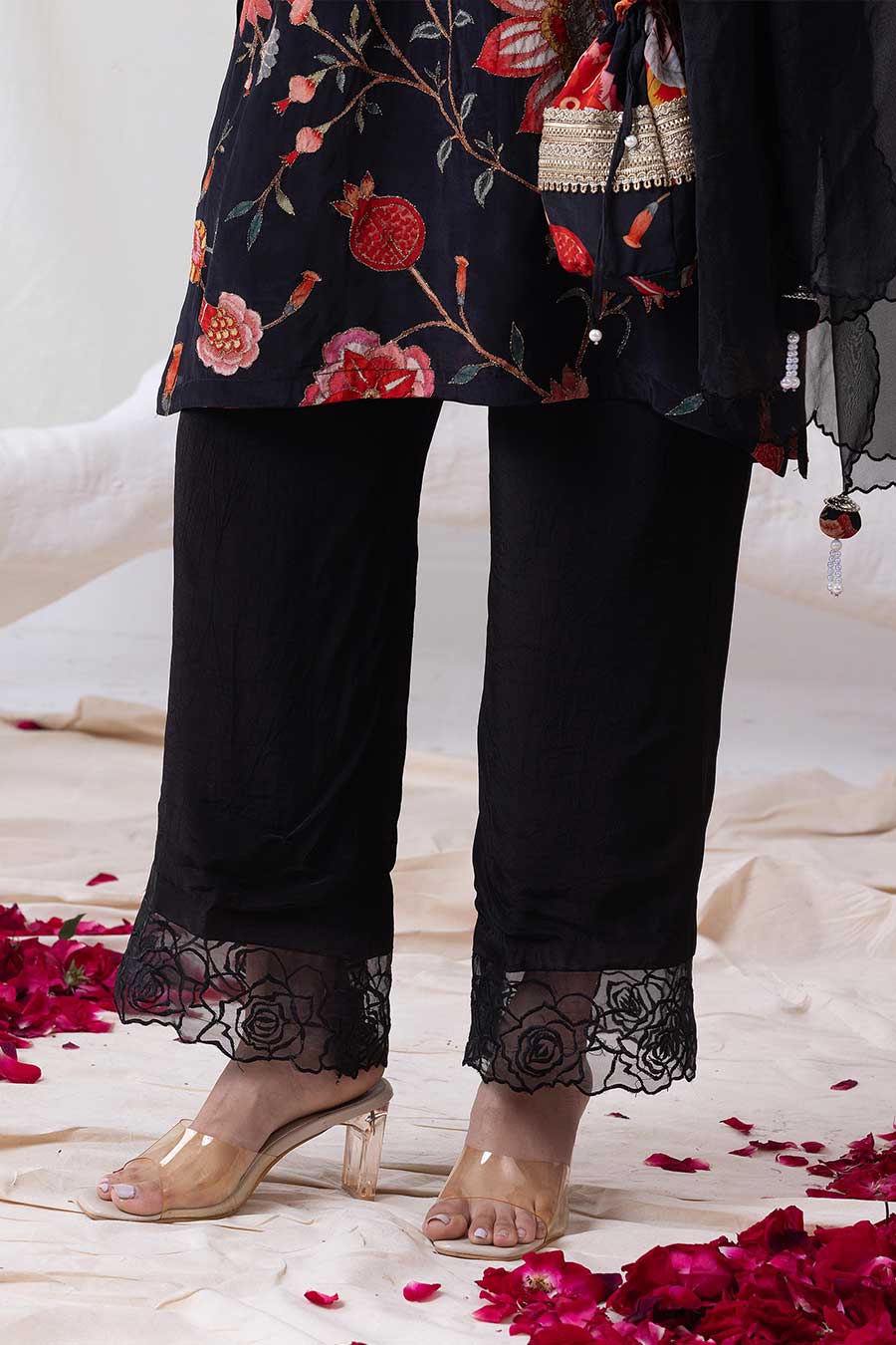 Pankhuri Black Printed Kurta Set