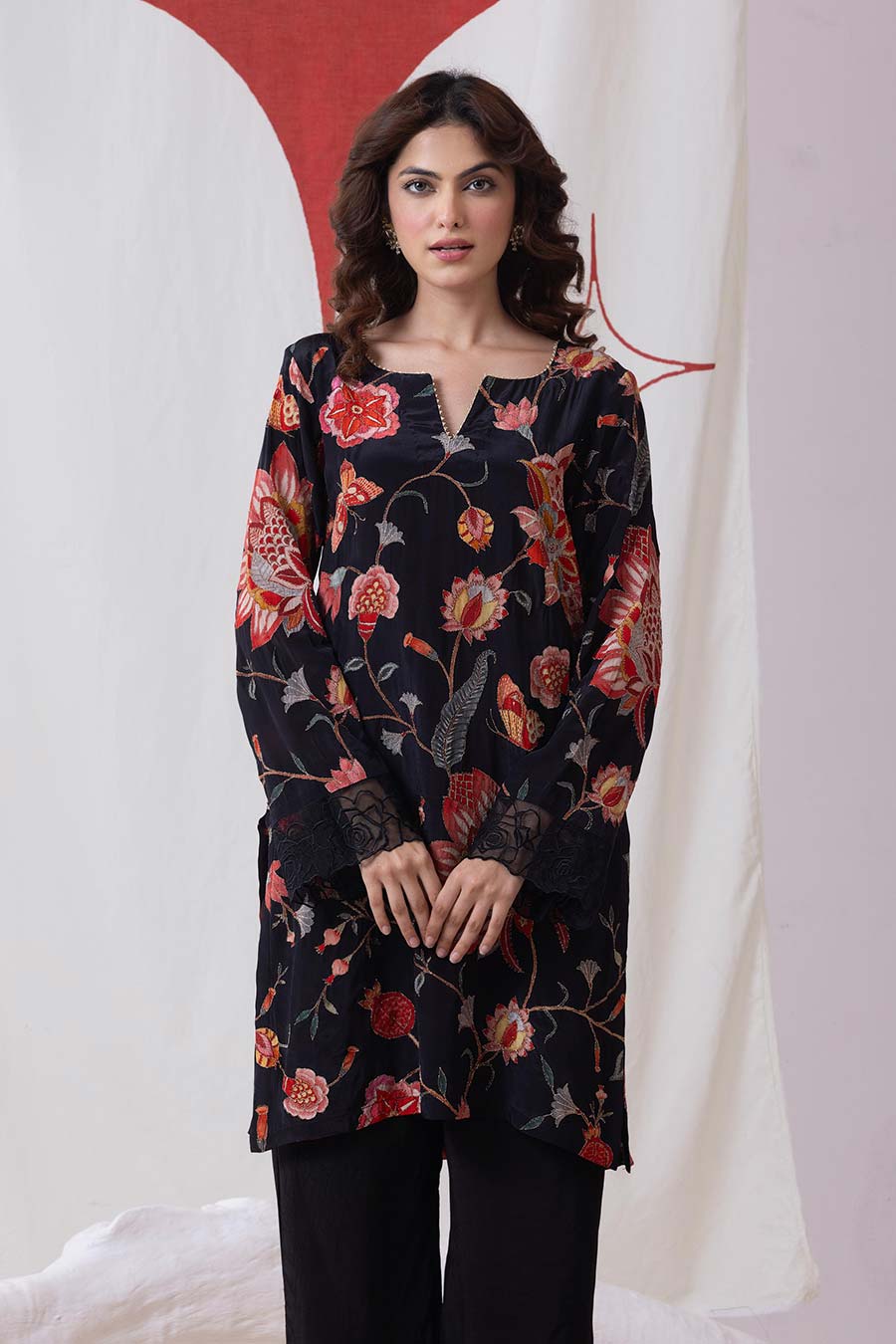Pankhuri Black Printed Kurta Set