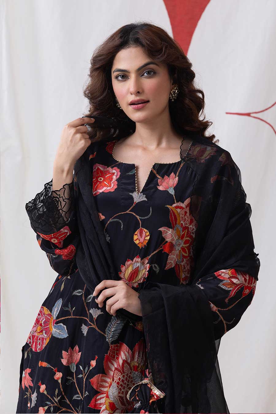 Pankhuri Black Printed Kurta Set