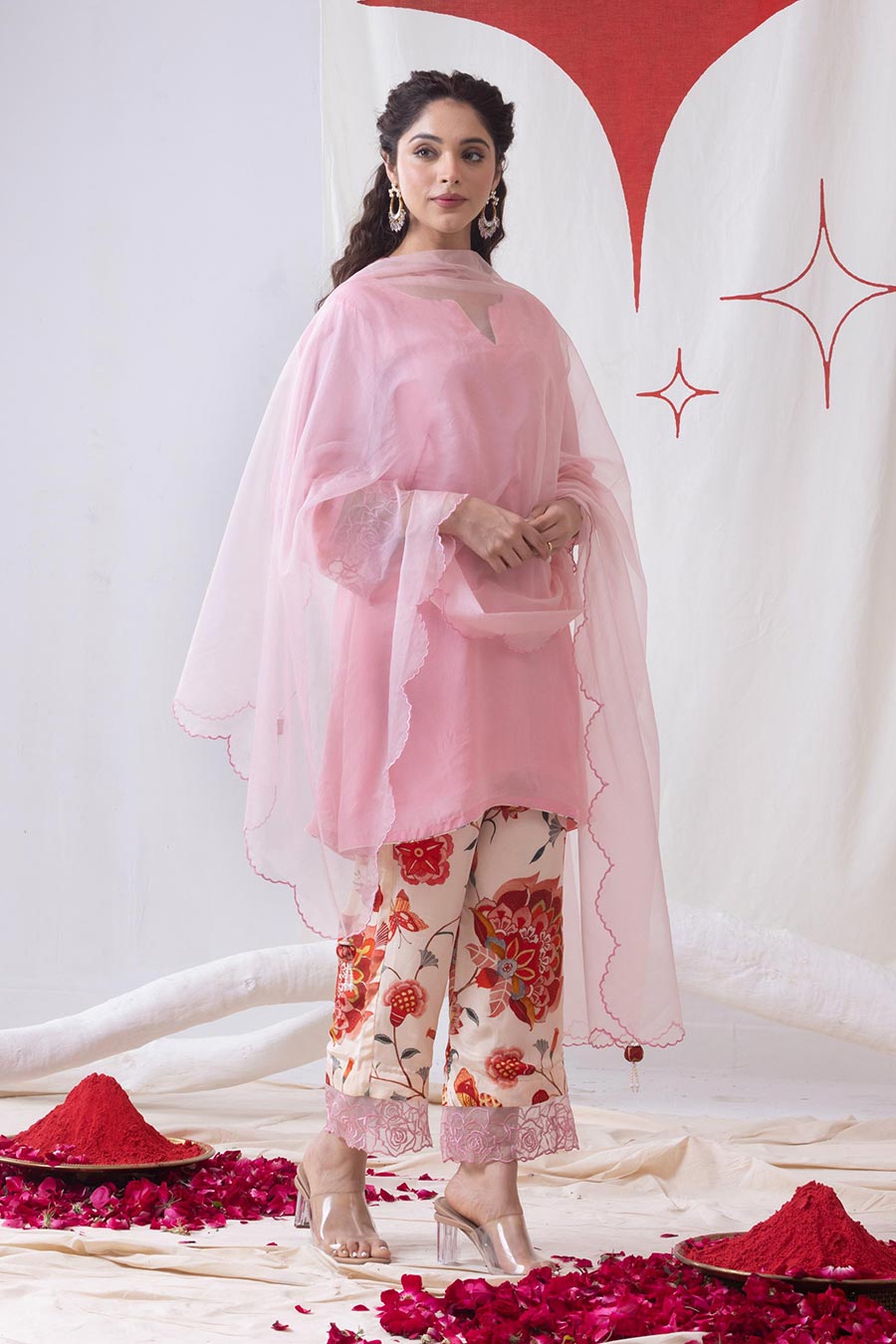 Padma Light Pink Embellished Kurta Set