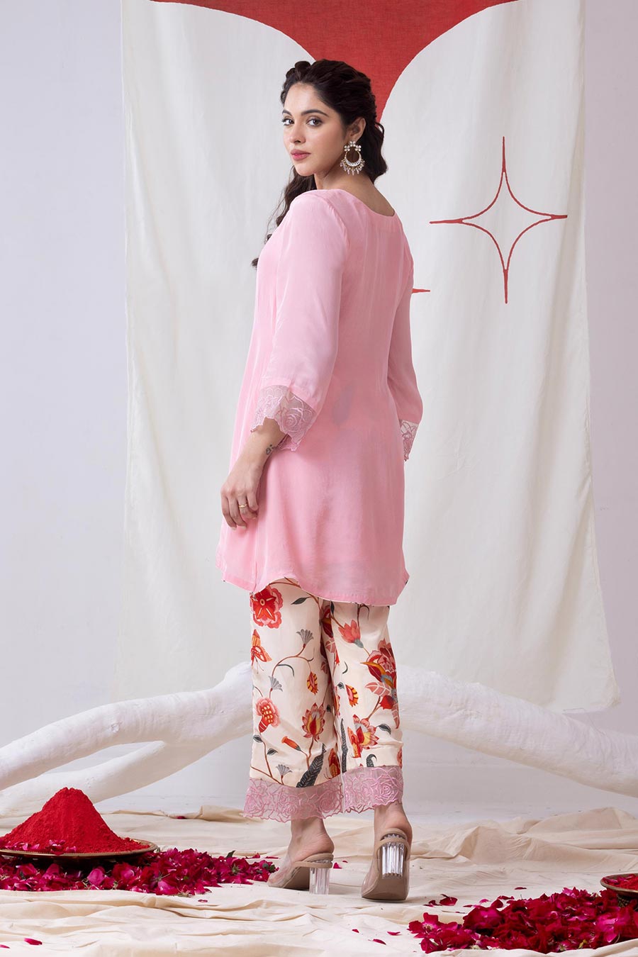 Padma Light Pink Embellished Kurta Set