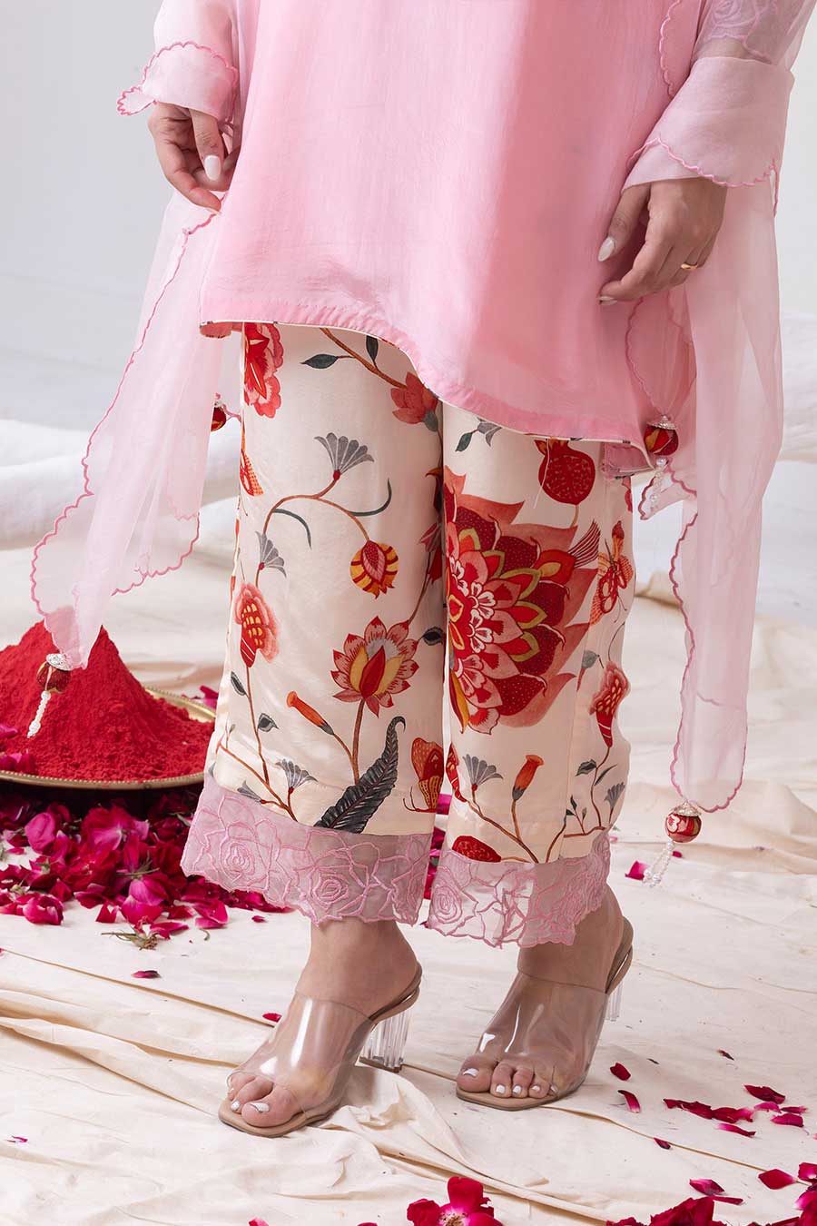 Padma Light Pink Embellished Kurta Set