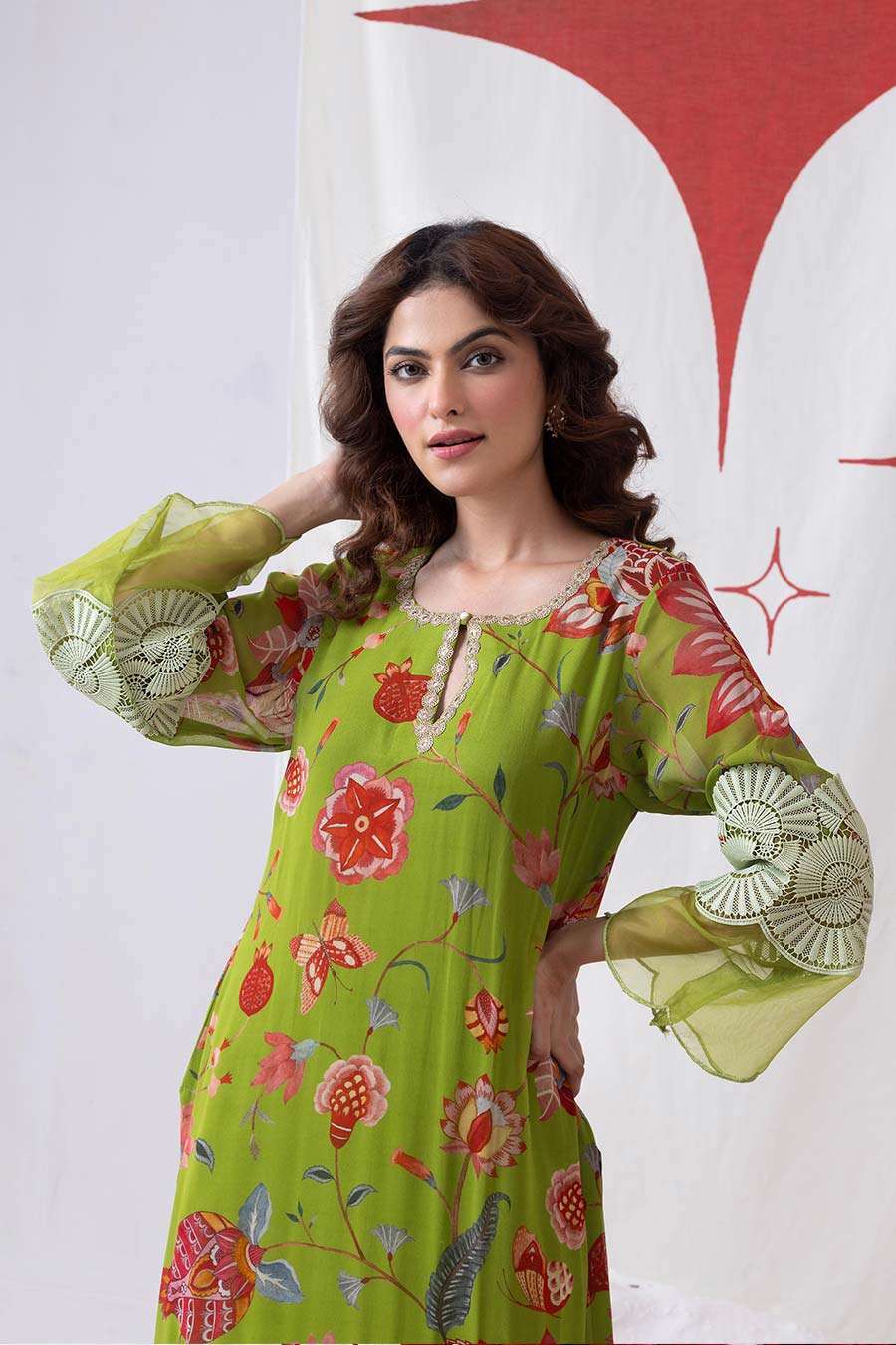Neer Green Embroidered Kurta Set