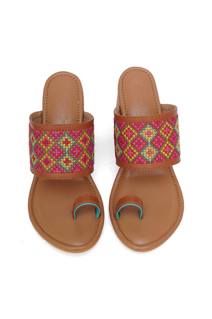 Tan Tahiti Pearl Embroidered Heels