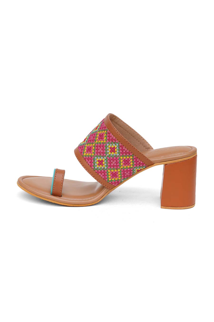 Tan Tahiti Pearl Embroidered Heels