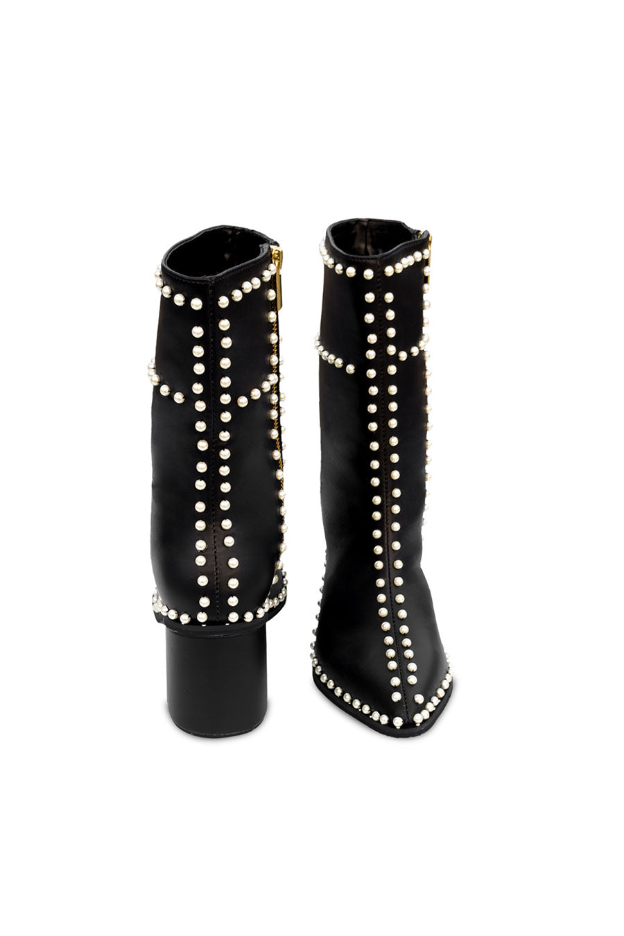 Black Pearl Embellished Boots