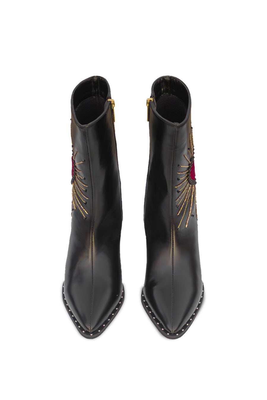 Black Embroidered Boots