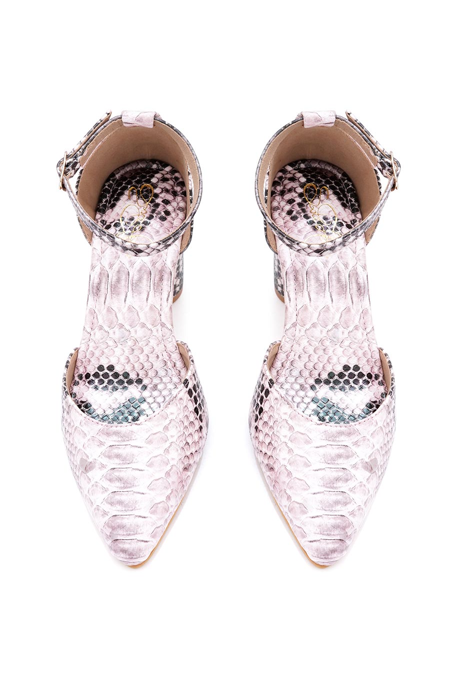 Luxe Python Print Block Heel Sandals