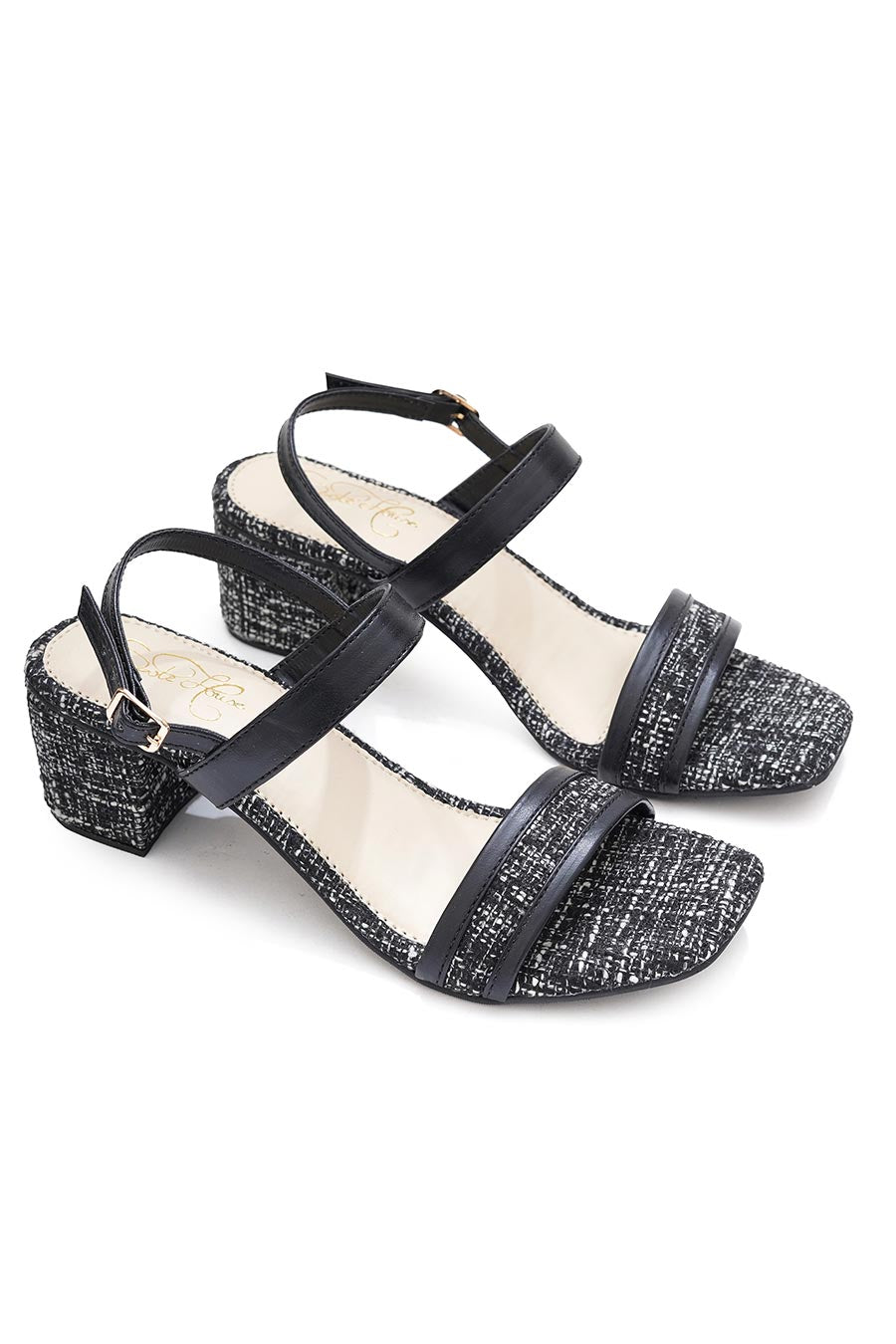 Classic Tweed Block Heel Sandals