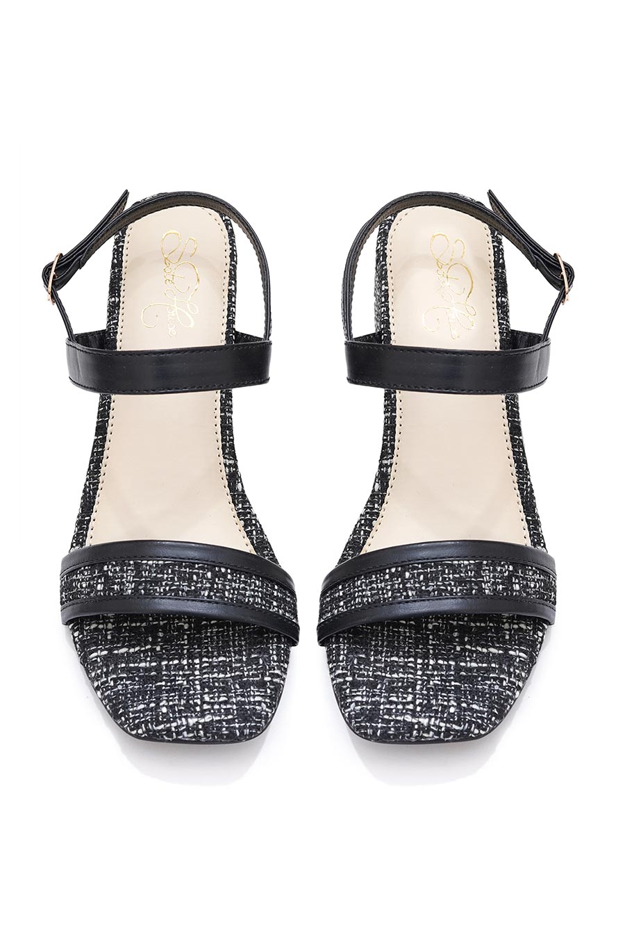 Classic Tweed Block Heel Sandals